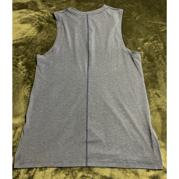 Medium Nike Yoga Mens Dri FIT Training Tank Top BV4036 431 Lapis/Aluminium/Black - Picture 7 of 7